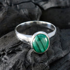 Malachite Solitaire African 925 Sterling Silver Green Gemstones Classic Graceful Ring Jewellery