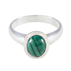Malachite Solitaire African 925 Sterling Silver Green Gemstones Classic Graceful Ring Jewellery