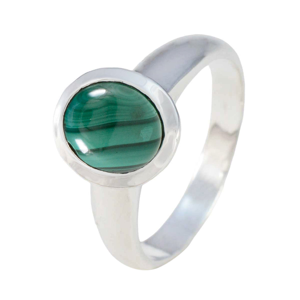 Malachite Solitaire African 925 Sterling Silver Green Gemstones Classic Graceful Ring Jewellery
