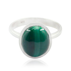Malachite Solitaire Turkish 92.5 Silver Green Gemstones Whisper thin Contemporary Ring Jewelry
