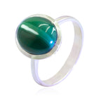 Malachite Solitaire Turkish 92.5 Silver Green Gemstones Whisper thin Contemporary Ring Jewelry