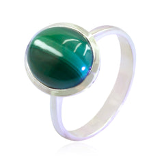 Malachite Solitaire Turkish 92.5 Silver Green Gemstones Whisper thin Contemporary Ring Jewelry