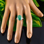Malachite Solitaire Egyptian 92.5 Silver Green Gemstones Minimal Contemporary Ring Jewellery