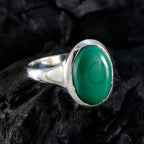 Malachite Solitaire Egyptian 92.5 Silver Green Gemstones Minimal Contemporary Ring Jewellery