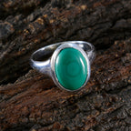 Malachite Solitaire Egyptian 92.5 Silver Green Gemstones Minimal Contemporary Ring Jewellery