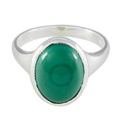 Malachite Solitaire Egyptian 92.5 Silver Green Gemstones Minimal Contemporary Ring Jewellery