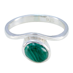 Malachite Solitaire Turkish 92.5 Silver Green Gems Whisper thin Abstract Ring Jewelry