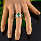 Malachite Solitaire Australian 92.5 Silver Green Gemstones Classic Rope Wire Ring Jewelry