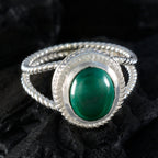 Malachite Solitaire Australian 92.5 Silver Green Gemstones Classic Rope Wire Ring Jewelry