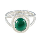 Malachite Solitaire Australian 92.5 Silver Green Gemstones Classic Rope Wire Ring Jewelry