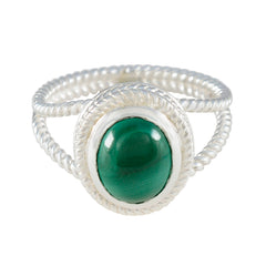 Malachite Solitaire Australian 92.5 Silver Green Gemstones Classic Rope Wire Ring Jewelry