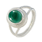 Malachite Solitaire Australian 92.5 Silver Green Gemstones Classic Rope Wire Ring Jewelry