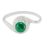 Malachite Solitaire Turkish Sterling Silver Green Gemstones Delicate Romantic Ring Jewellery