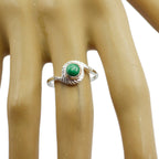 Malachite Solitaire Turkish Sterling Silver Green Gemstones Delicate Romantic Ring Jewellery