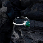 Malachite Solitaire American 925 Sterling Silver Green Gems Whisper thin Fairytale Ring Jewelry