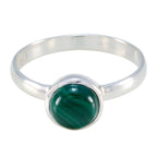 Malachite Solitaire American 925 Sterling Silver Green Gems Whisper thin Fairytale Ring Jewelry