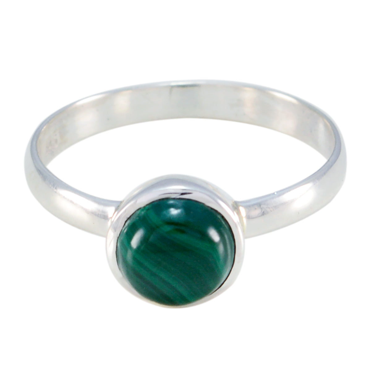Malachite Solitaire American 925 Sterling Silver Green Gems Whisper thin Fairytale Ring Jewelry
