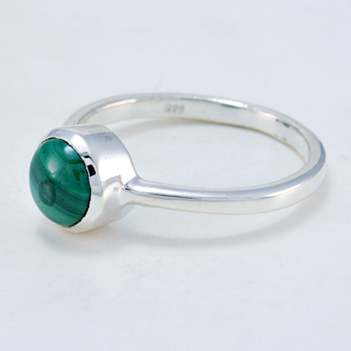 Malachite Solitaire American 925 Sterling Silver Green Gems Whisper thin Fairytale Ring Jewelry