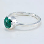 Malachite Solitaire American 925 Sterling Silver Green Gems Whisper thin Fairytale Ring Jewelry