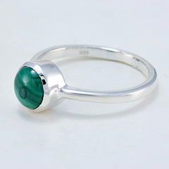 Malachite Solitaire American 925 Sterling Silver Green Gems Whisper thin Fairytale Ring Jewelry