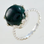Malachite Solitaire Moroccan 925 Silver Green Gemstones Slim Modern Ring Jewelry