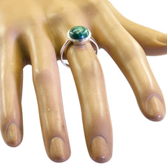 Malachite Solitaire Egyptian Sterling Silver Green Gemstone Slim Luxurious Ring Jewellery