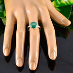 Malachite Solitaire African 92.5 Silver Green Gems Slim Graceful Ring Jewelry