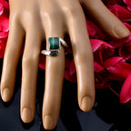 Malachite Solitaire African 925 Silver Green Gemstone Tiny Trendy Ring Jewellery