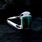 Malachite Solitaire African 925 Silver Green Gemstone Tiny Trendy Ring Jewellery