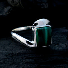 Malachite Solitaire African 925 Silver Green Gemstone Tiny Trendy Ring Jewellery
