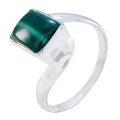 Malachite Solitaire African 925 Silver Green Gemstone Tiny Trendy Ring Jewellery