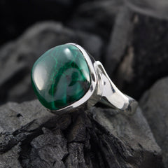 Malachite Solitaire African 925 Silver Green Gemstones Classic Luxurious Ring Jewelry