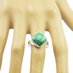 Malachite Solitaire African 925 Silver Green Gemstones Classic Luxurious Ring Jewelry