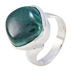 Malachite Solitaire African 925 Silver Green Gemstones Classic Luxurious Ring Jewelry