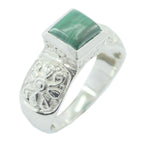 Malachite Solitaire Egyptian 925 Sterling Silver Green Gemstone Eye catching Art Deco Ring Jewellery