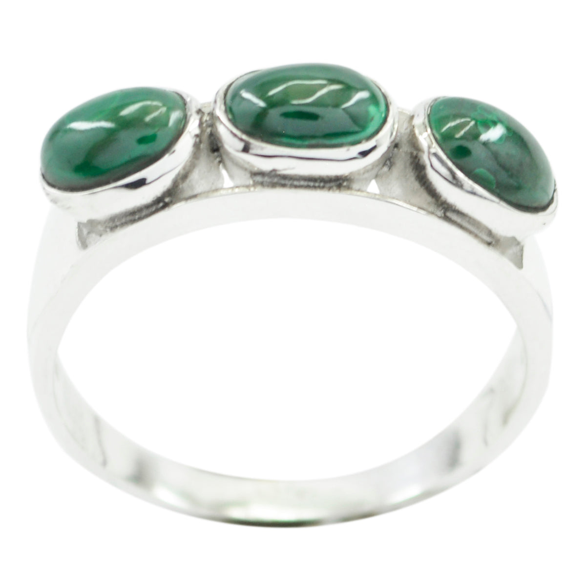 Malachite Trilogy American 92.5 Silver Green Gems Dainty Fairytale Ring Jewellery Immagine principale del prodotto