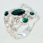 Malachite quarter Mexican 925 Silver Green Gemstones Essential  Filigree Ring Jewelry