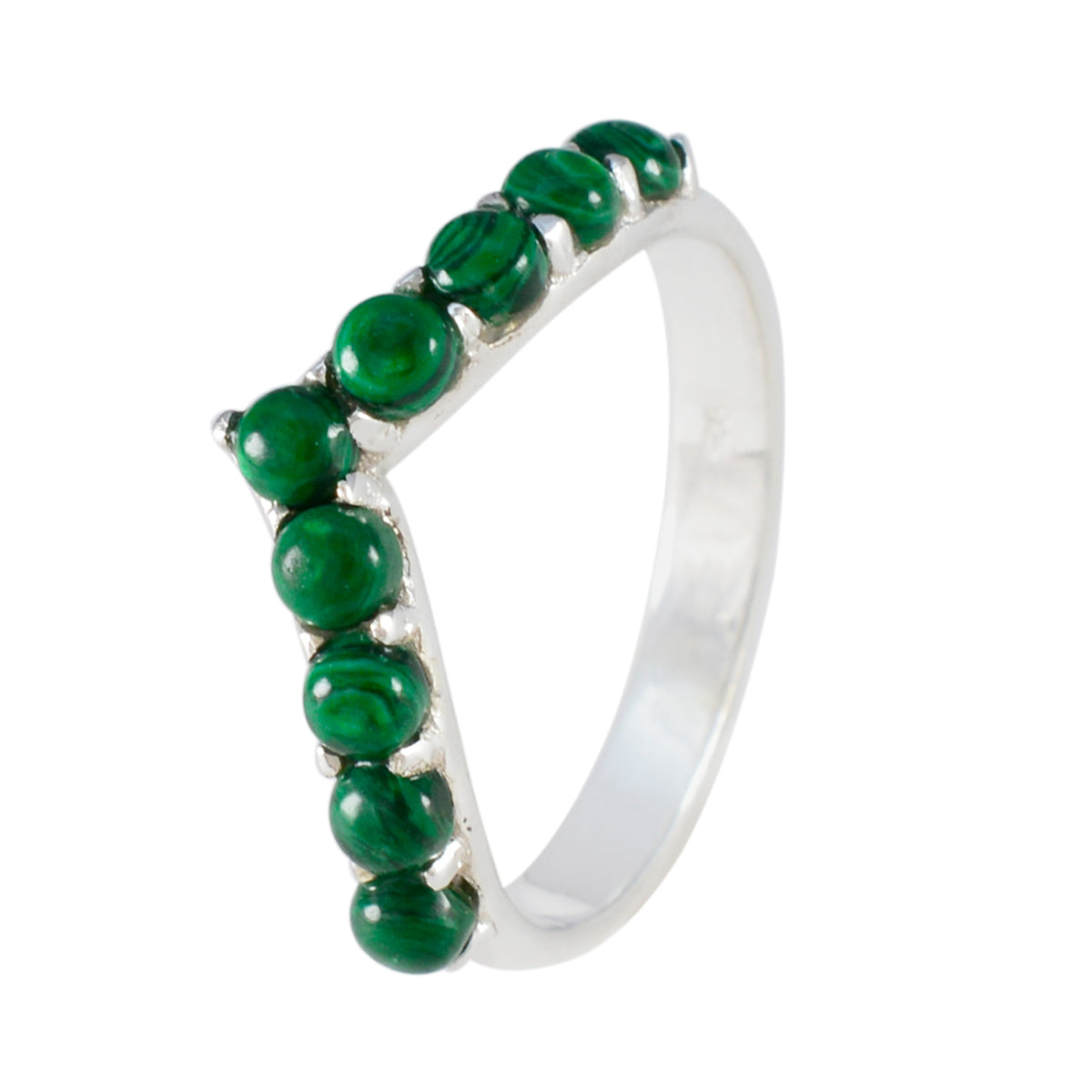 Malachite multiple Korean Sterling Silver Green Gemstone Dainty Graceful Ring Jewellery