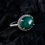 Malachite Halo German 925 Sterling Silver Green Gemstones Versatile Trendy Ring Jewelry