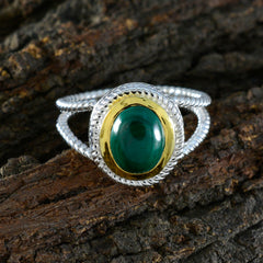 Malachite Solitaire Spanish 925 Sterling Silver Green Gems Classic Rope Wire Ring Jewellery