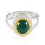 Malachite Solitaire Spanish 925 Sterling Silver Green Gems Classic Rope Wire Ring Jewellery
