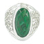 Malachite Solitaire Middle Eastern 925 Silver Green Gemstone Mid weight Filigree Ring Jewelry