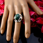 Malachite Solitaire Spanish 92.5 Silver Green Gems Statement Contemporary Ring Jewelry