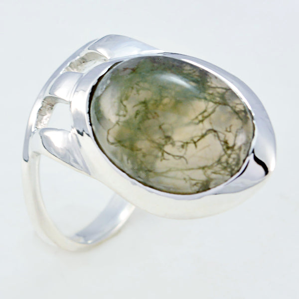 Rainbow Moonstone Solitaire Egyptian Sterling Silver White Gemstone Essential  Signet Ring Jewelry
