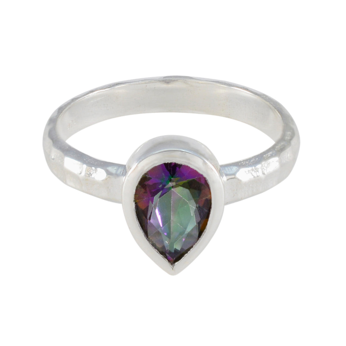 Mystic Quartz Solitaire German 925 Sterling Silver multicolor Gemstones Featherlight Sophisticated Ring Jewellery Huvudsaklig produktbild