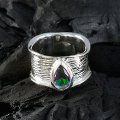 Mystic Quartz Solitaire Russian Silver multicolor Gemstones Versatile Victorian Band Jewellery