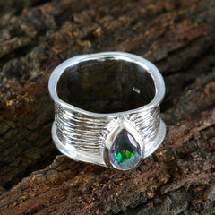 Mystic Quartz Solitaire Russian Silver multicolor Gemstones Versatile Victorian Band Jewellery