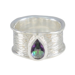 Mystic Quartz Solitaire Russian Silver multicolor Gemstones Versatile Victorian Band Jewellery