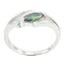 Mystic Quartz Solitaire Japanese 925 Silver multicolor Gemstones Dainty Contemporary Ring Jewelry