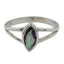 Mystic Quartz Solitaire Turkish Sterling Silver multicolor Gemstone Dainty Geometric Ring Jewellery